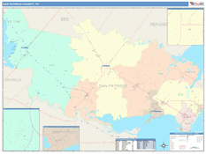 San Patricio County, TX Digital Map Color Cast Style